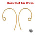 1 Pair, 14K Gold Filled Bass Clef Ear Wires, (GF-294)